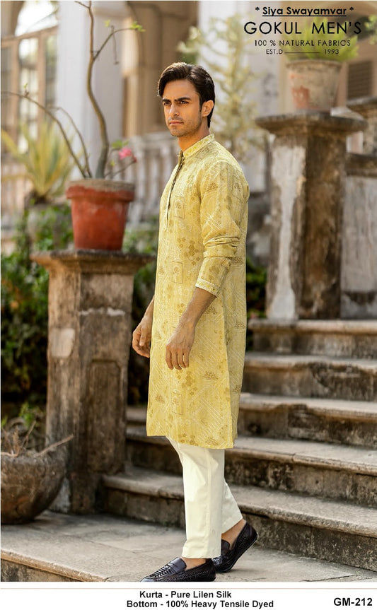 Sunlit Royale Linen Silk Kurta Set