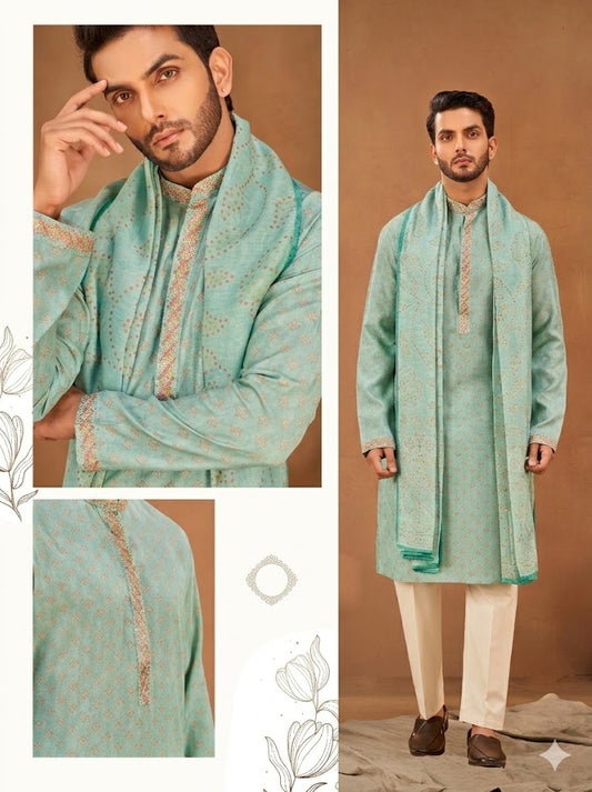 The Royal Turquoise Geometric Festive Set