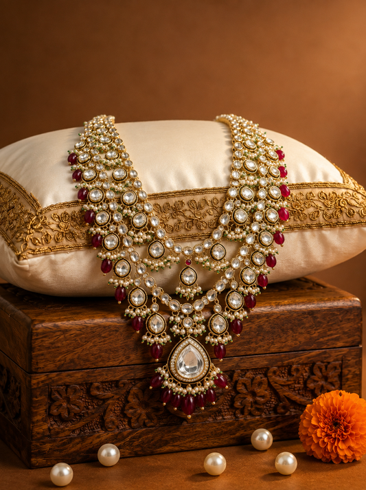 Royal Ruby Kundan Groom Mala