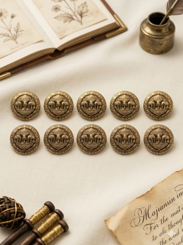 Gajraj Royal Heritage Button & Brooch Set