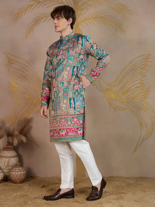 FIROZI SHAHI MANZAR JACQUARD DESIGNER KURTA SET