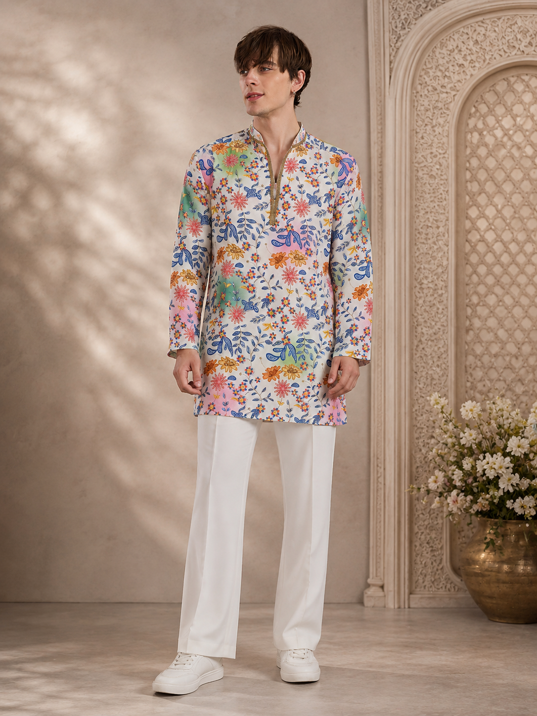 Ivory Garden Bloom Kurta Pant Set