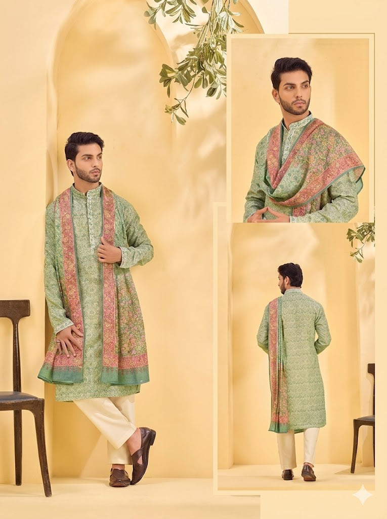The Olive Meadow Heritage Kurta Set