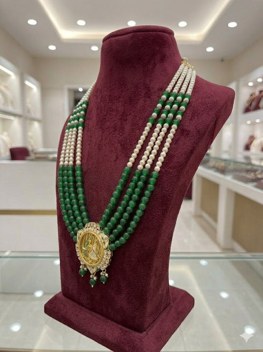 Radha Krishna Emerald Heritage Mala