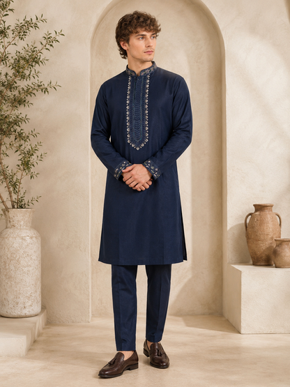 Light Green Embroidered Kurta Pant Set