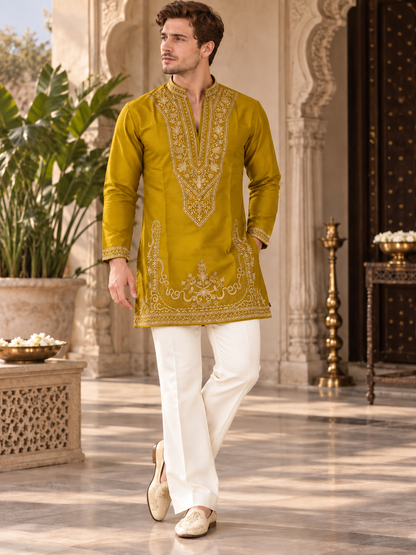 Mustard Royale – Heritage Embroidered Kurta Set