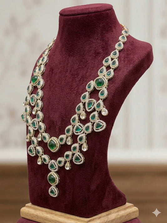 Emerald Noor Cascade Kundan Mala