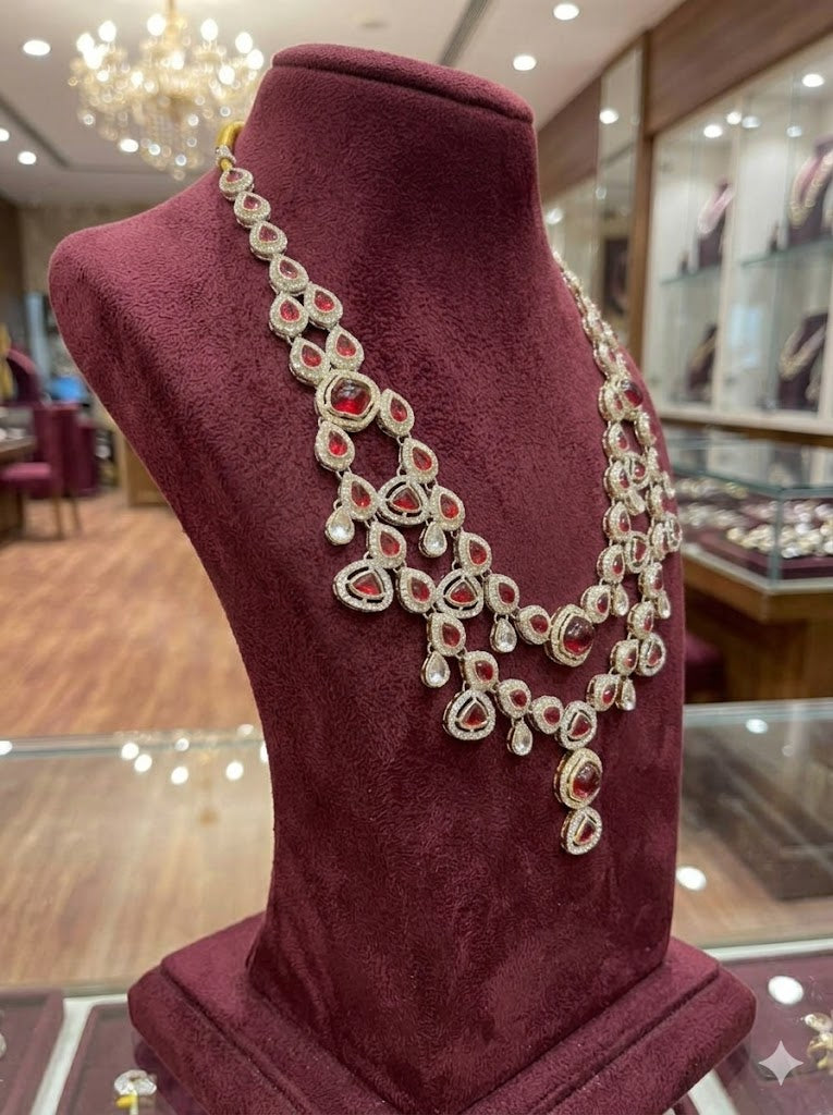 Ruby Noor Cascade Kundan Mala