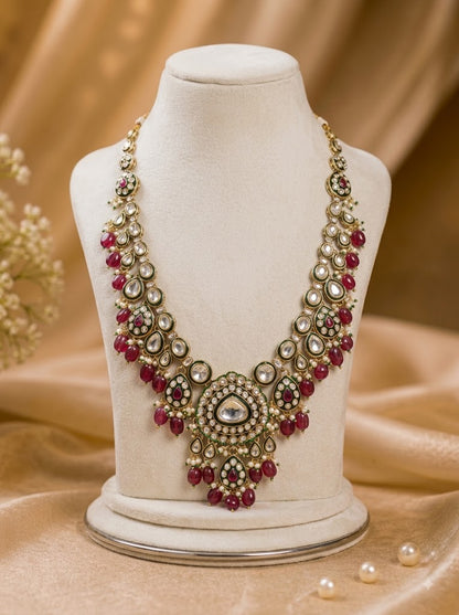 Royal Ruby Emerald Kundan Groom Mala