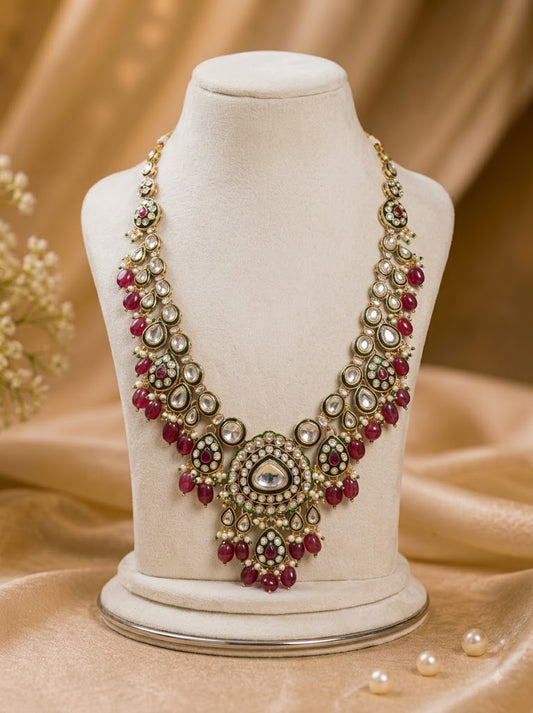 Royal Ruby Emerald Kundan Groom Mala