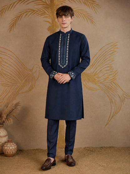 Light Green Embroidered Kurta Pant Set