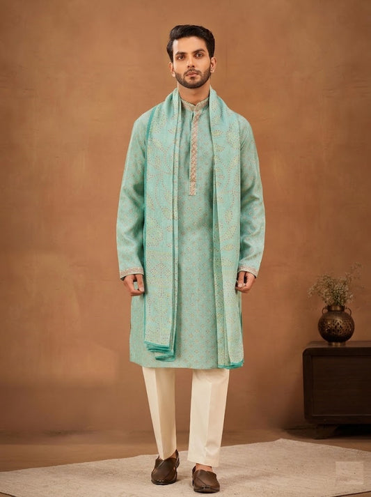 The Royal Turquoise Geometric Festive Set