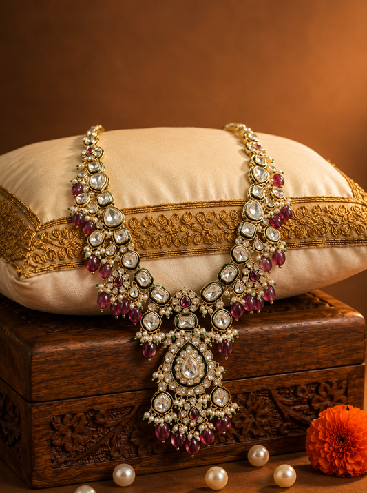 Royal Ruby Kundan Groom Mala