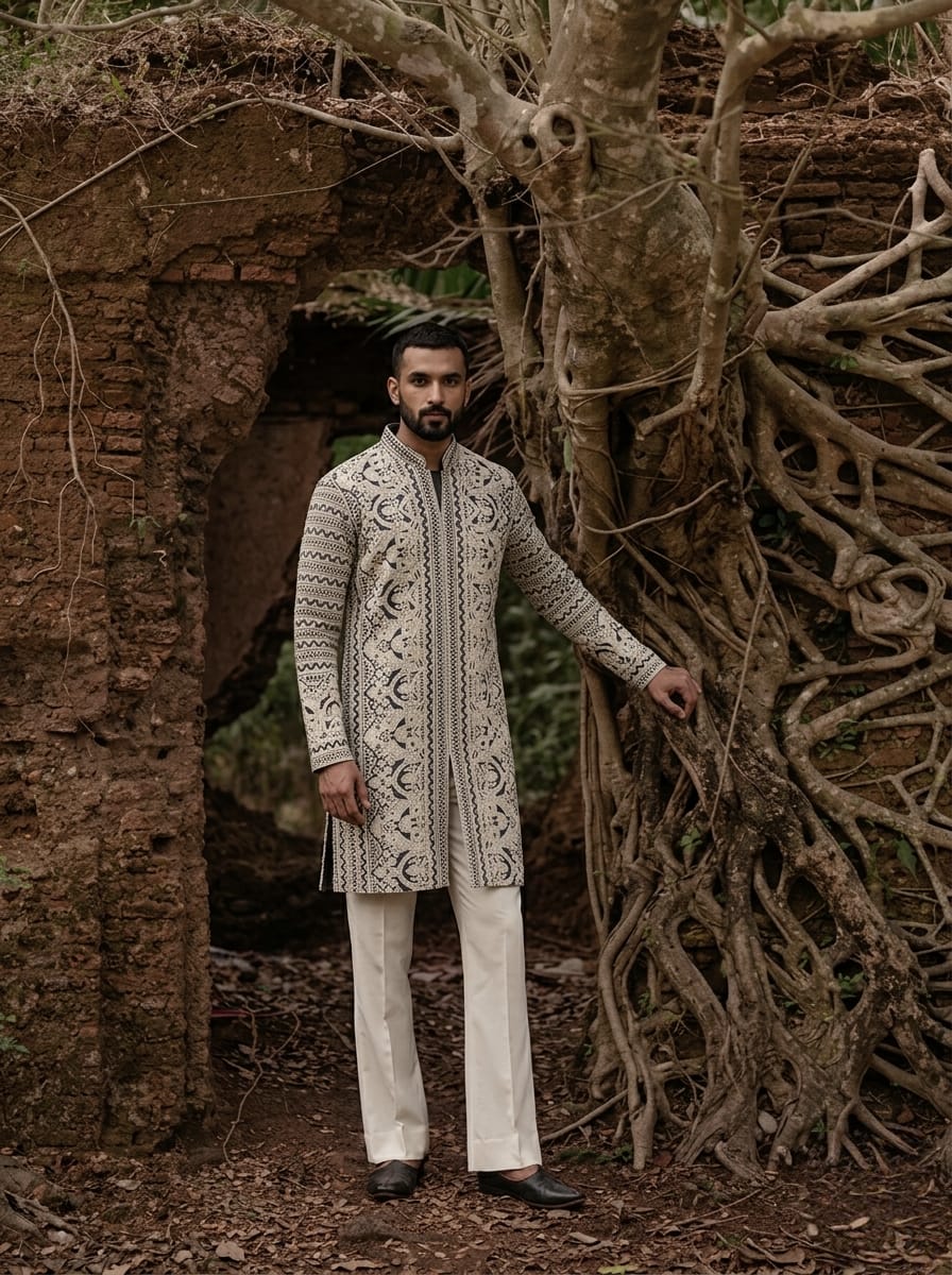 The Ivory & Onyx Heritage Achkan