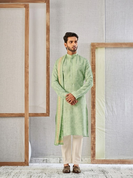 The Mint Jade Heritage Kurta Set