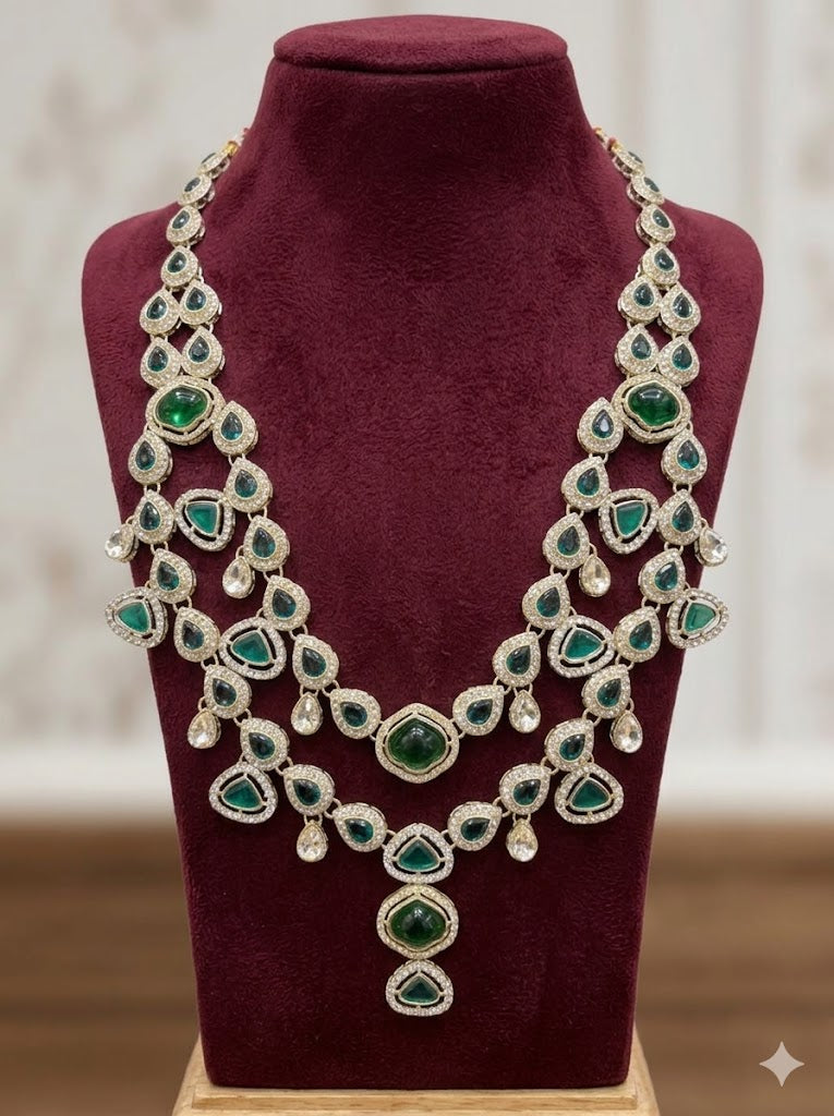 Emerald Noor Cascade Kundan Mala