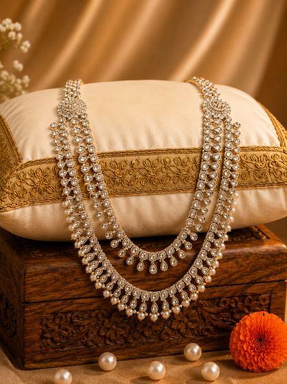 Pearl Cascade Kundan Groom Mala