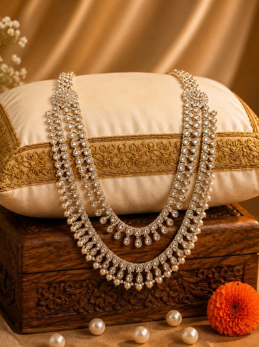 Pearl Cascade Kundan Groom Mala