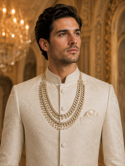 Pearl Cascade Kundan Groom Mala