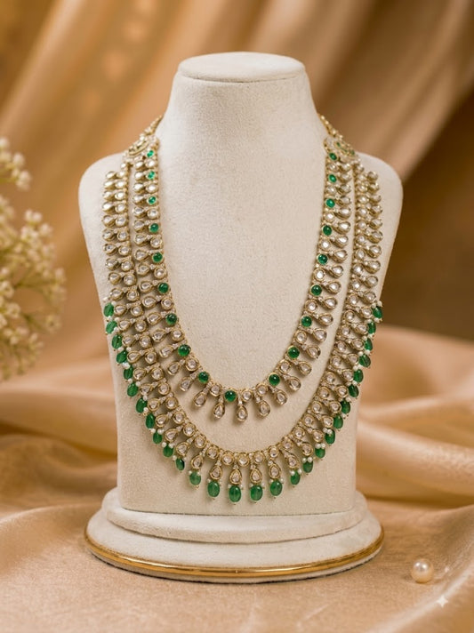Emerald Pearl Kundan Groom Mala