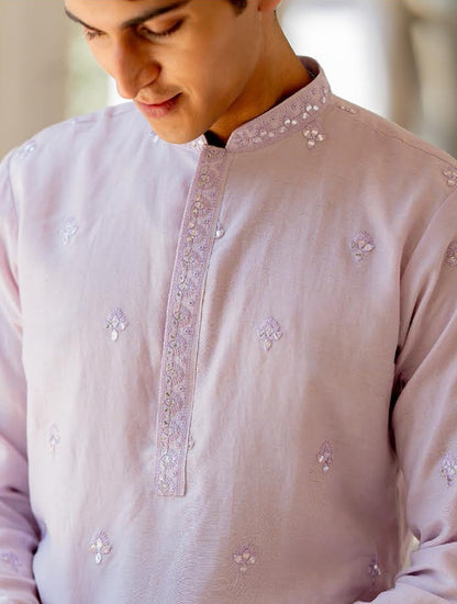 Blush Grace Linen Silk Kurta Set