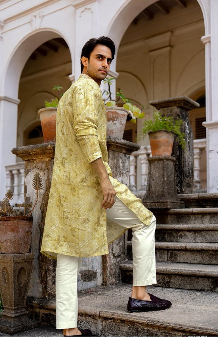 Sunlit Royale Linen Silk Kurta Set