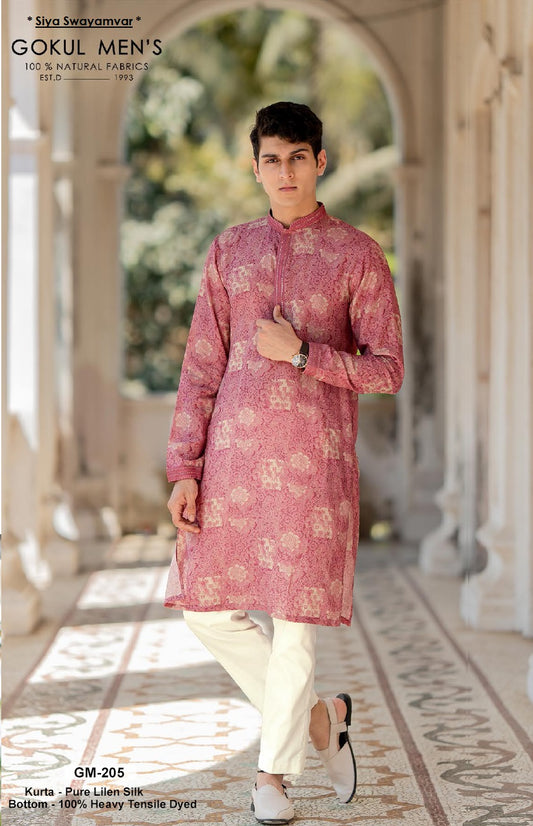 Gulraj Linen Silk Mirror Kurta Set