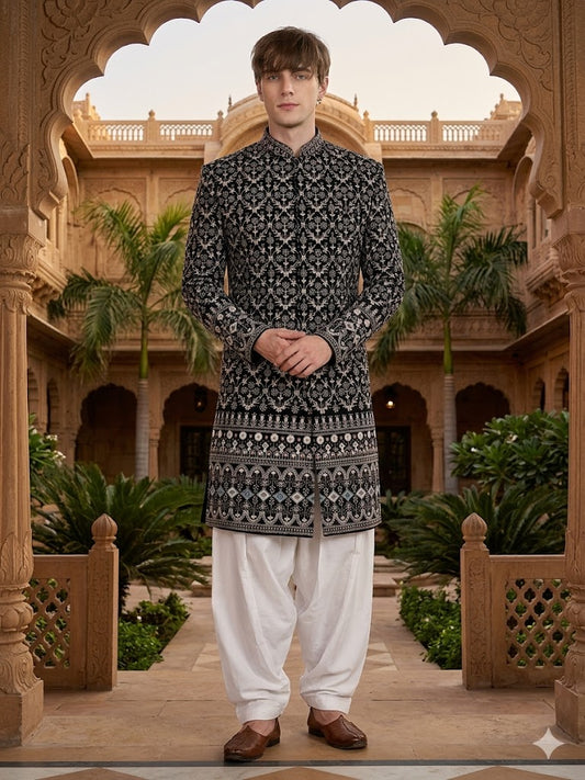 The Royal Mughal Border Achkan