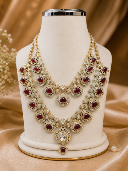 Royal Burgundy Polki Groom Mala