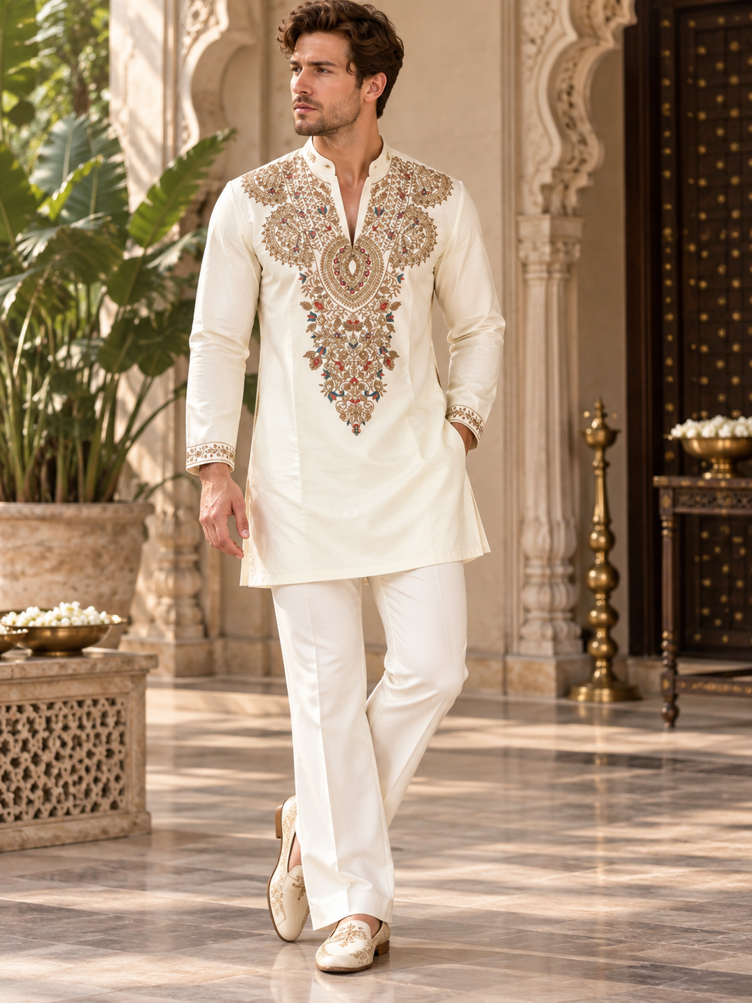 Ivory Heritage – Royal Embroidered Kurta Set