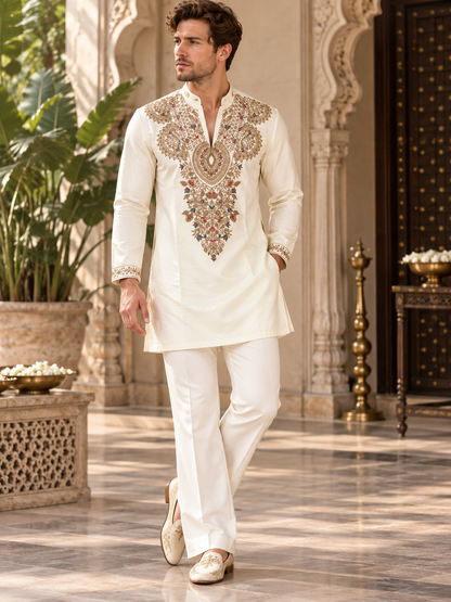 Ivory Heritage – Royal Embroidered Kurta Set