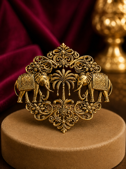 Royal Elephant Heritage Brooch & Button Set