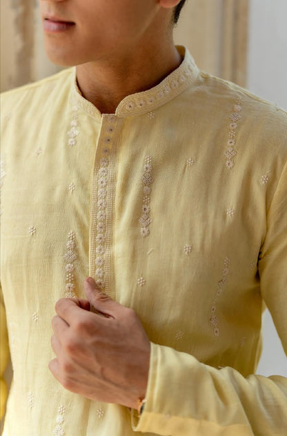 Sunrise Charm Linen Silk Kurta Set