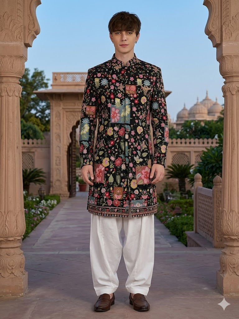 The Royal Gulistan Patchwork Achkan