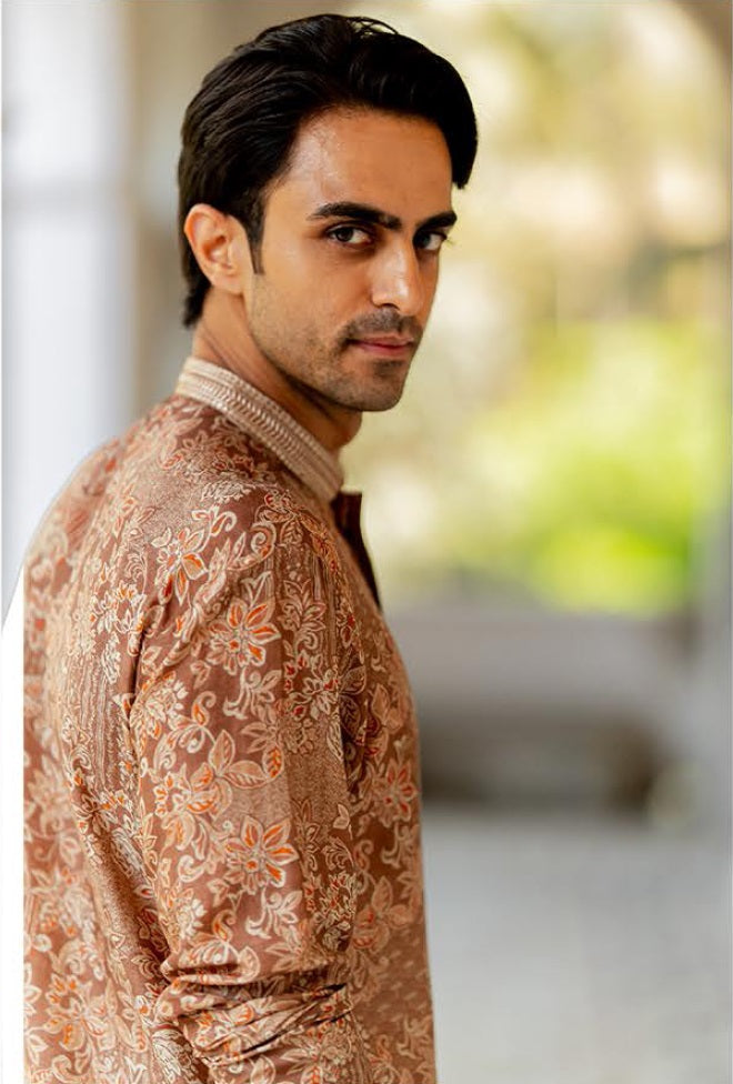 Amber Regal Linen Silk Kurta Set