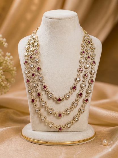 Royal Ruby Kundan Layered Groom Mala