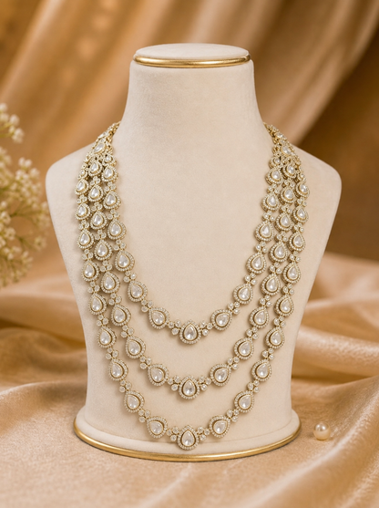 Royal White Kundan Groom Mala