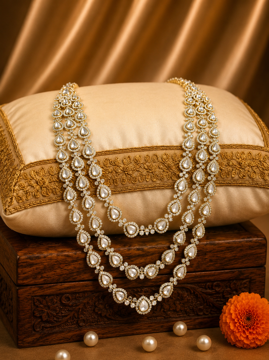 Royal White Kundan Groom Mala