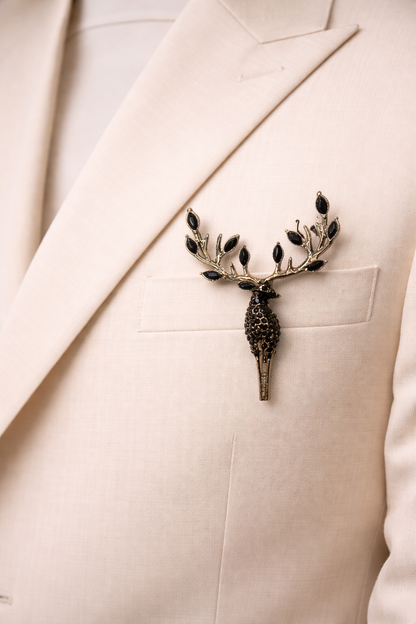 Noir Stag Regal Brooch