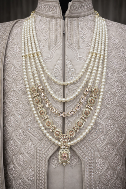 Shahi Moti Polki Layered Mala