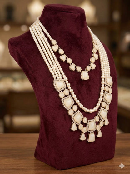 Ivory Noor Royal Twin-Layer Mala