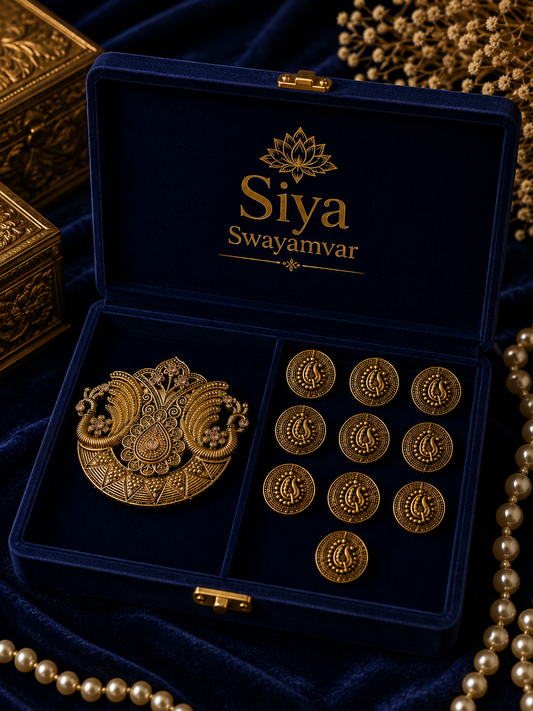 Royal Peacock Heritage Brooch & Button Set