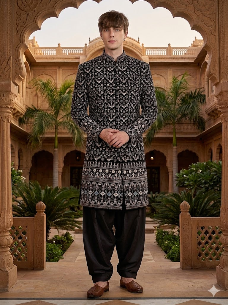 The Royal Mughal Border Achkan
