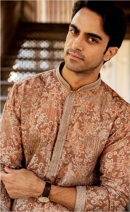 Amber Regal Linen Silk Kurta Set