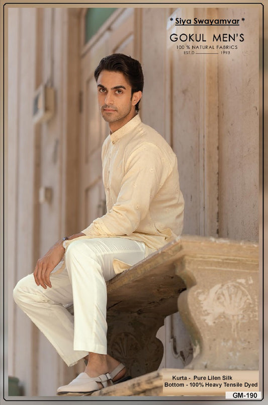 Ivory Royale Linen Silk Kurta Set