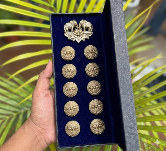 Gajraj Royal Heritage Button & Brooch Set