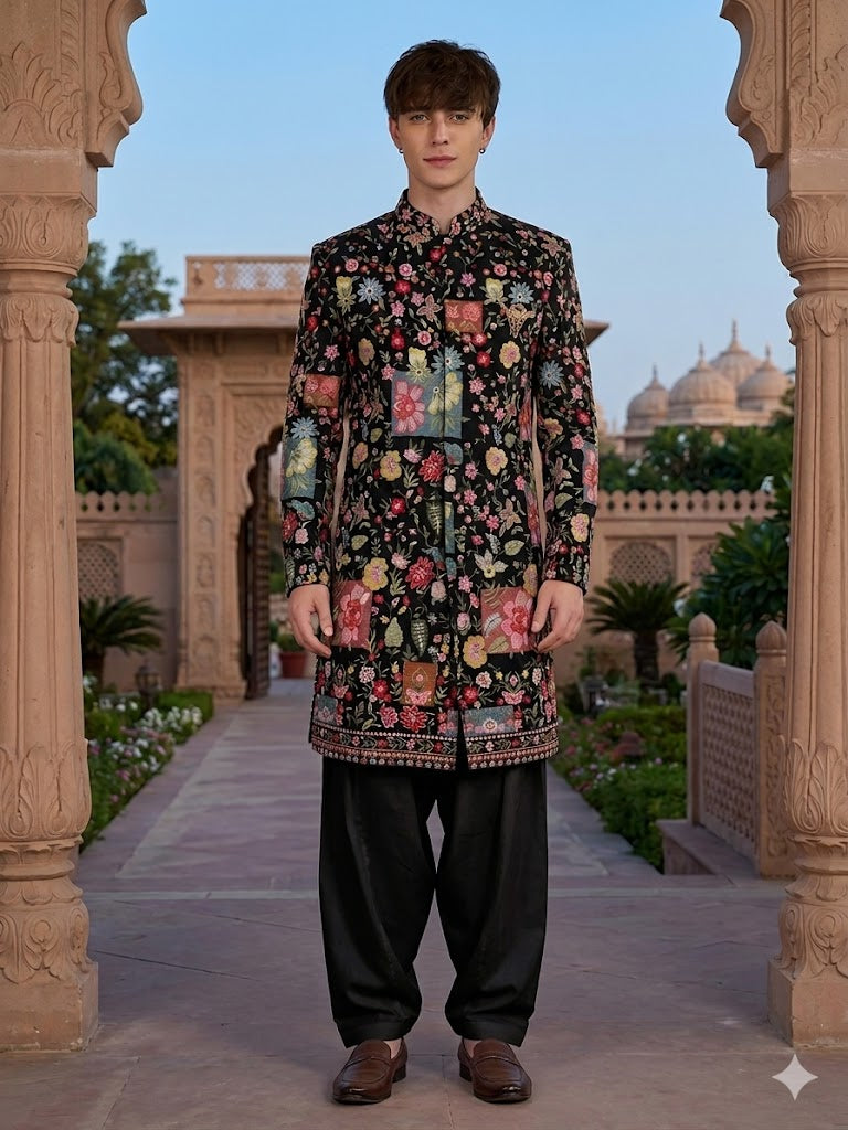 The Royal Gulistan Patchwork Achkan