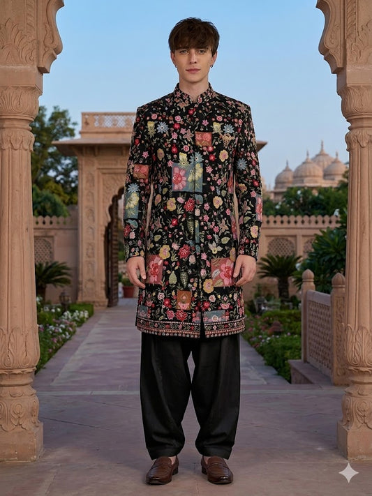The Royal Gulistan Patchwork Achkan