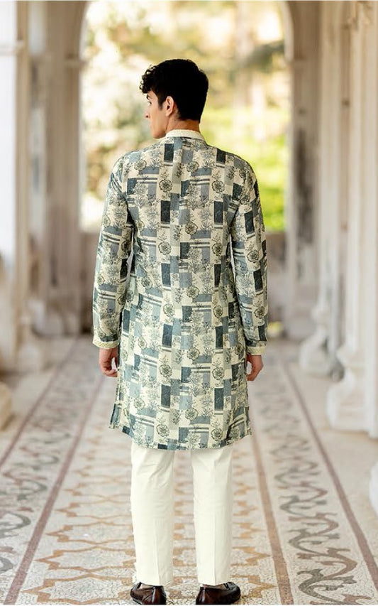 Neel Aangan Linen Silk Kurta Set