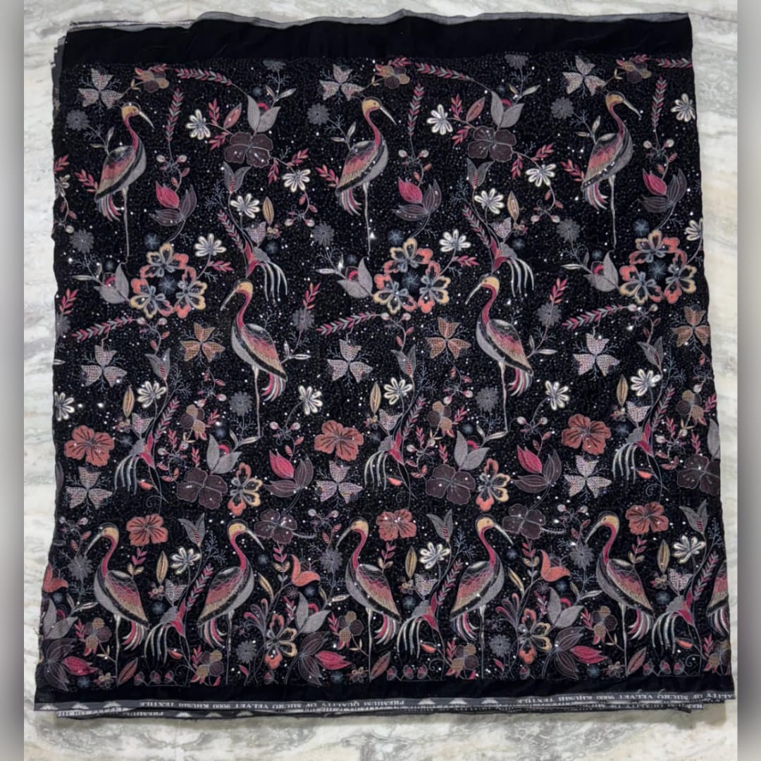 The Royal Crane Velvet Achkan